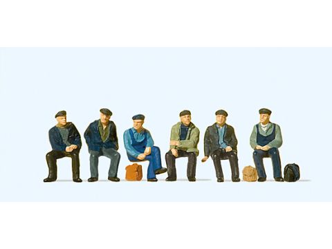 Preiser Seated industrial workers and dockers - H0 / 1:87 (PR10351)