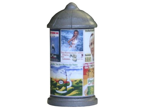 Beli-Beco Advertising pillar with 6 adhesive pictures from the 1940s to the 1990s - 38mm - H0 / 1:87 (118981)