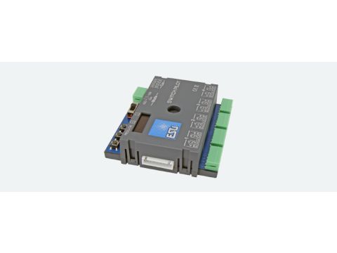ESU SwitchPilot 3 - 4-fold solenoid item decoder, DCC/MM, OLED, with RC feedback, updatable, RETAIL packaged (ESU51830)