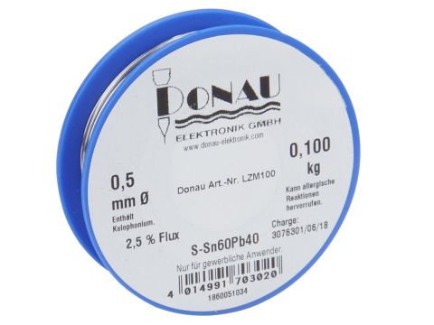Donau Elektronik Solder wire - Ø 0,5 mm - (60%Sn, 38%Pb, 2%Cu) - 100g (DOLZM100)