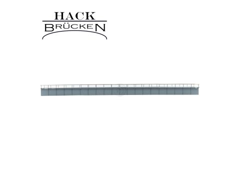 Hack Brücken Plate girder bridge - Single track T72 - Grey - 72cm - H0 / 1:87 (12310)