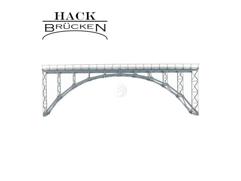 Hack Brücken High arch bridge - 2 track HK60-2 - Grey - 60cm - H0 / 1:87 (15200)