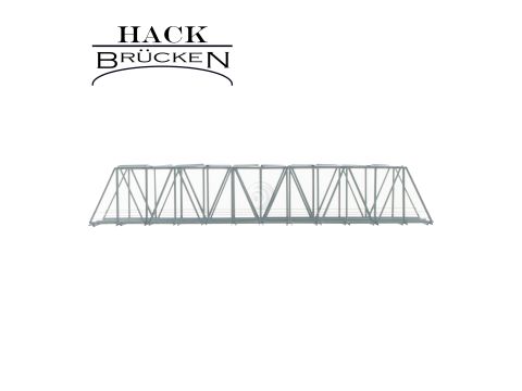 Hack Brücken Truss Girder Bridge straight - 2 track K42S-2 - Grey - 42 cm - H0 / 1:87 (11300)
