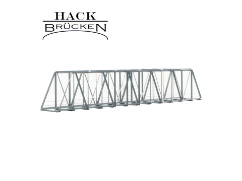 Hack Brücken Truss Girder Bridge curved - Single track K42S - Grey - 42cm - H0 / 1:87 (11250)