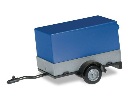 Herpa PKW-ANHÄNGER MIT OFFENER PLANE - blue - H0 / 1:87 (RI051576-003)
