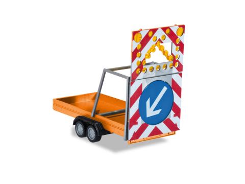 Herpa Pritschenanhanger mit Verkehrssicherungseinheit - orange - H0 / 1:87 (H052368-002)