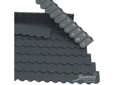 Juweela corrugated iron sheeting fibre cement - Anthraciete - 1.10 x 6.40 x 0.07 cm - 1:32 / 1:35 (JW23269)
