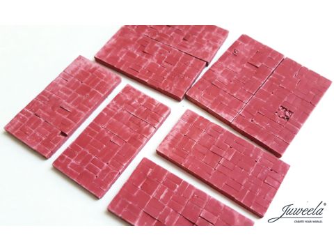 Juweela PAVING SLABS BRICKS - BRICK RED - 0.40 x 6.10 x 3.10 cm - 1:32 / 1:35 (JW23403)