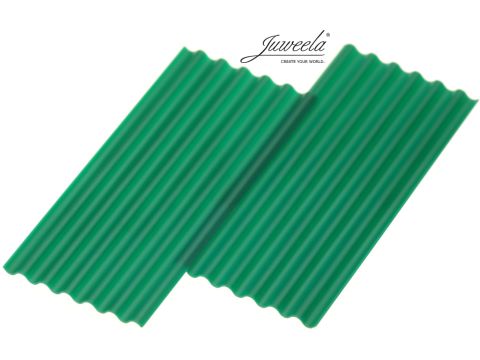 Juweela corrugated iron sheeting fibre cement - dark green - 7.81 x 3.44 x 0.07 cm - 1:32 / 1:35 (JW23292)