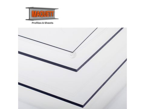 Maquett Lexan sheet - White - 194x320x1.0mm (606-01)