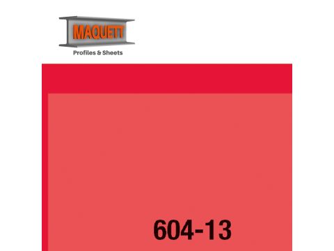 Maquett PVC sheet - Foil - Clear Deep red - 194x320x0,10mm (604-13)