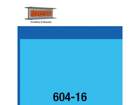 Maquett PVC sheet - Foil - Clear Meduim Blue - 194x320x0,10mm (604-16)