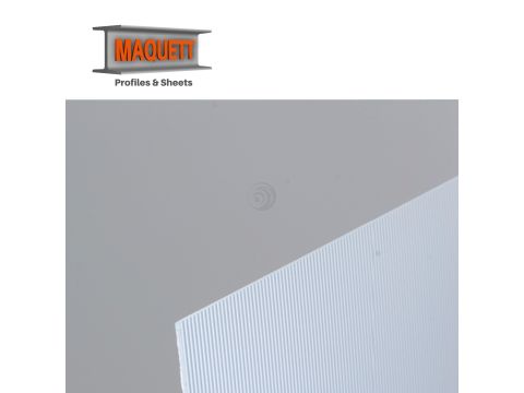Maquett PVC sheet - RIBB 1,1mm - White - 194x320x1,30mm (610-01)