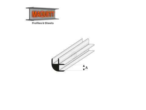 Maquett Styrene Profiles - L-Connector - Length: 330mm - White - 1,0mm/0.04" (449-51-3-v)