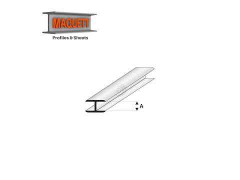 Maquett Styrene Profiles - Flat Connector - Length: 330mm - White - 4,0mm/0.156" (450-55-3-v)