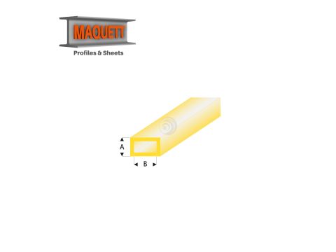 Maquett Styrene Profiles - Rectangular Tube - Length: 330mm - Clear Yellow - 2,0x4,0mm/0.08x0.156"  (440-53-3-v)