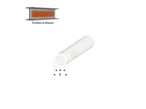 Maquett Styrene Profiles - Tube - Length: 330mm - Clear as Glass - 2,0x3,0mm/0.08x0.118" (422-53-3-v)