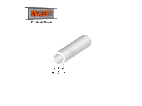 Maquett Styrene Profiles - Tube - Length: 330mm - Clear white - 2,0x3,0mm/0.08x0.118"  (423-53-3-v)