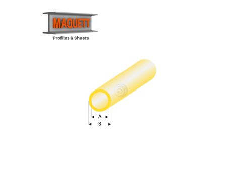Maquett Styrene Profiles - Tube - Length: 330mm - Clear yellow - 2,0x3,0mm/0.08x0.118"  (424-53-3-v)