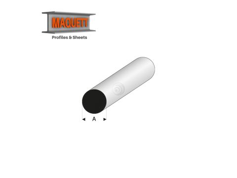 Maquett Styrene Profiles - Round Rod - Length: 330mm - White - 3,0mm/0.118" (400-56-3-v)