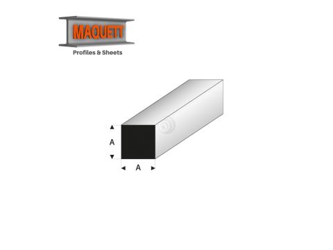 Maquett Styrene Profiles - Square - Length: 330mm - White - 1,0mm / 0.04" (407-51-3-v)