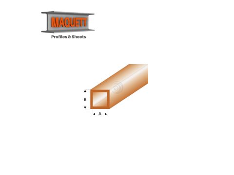 Maquett Styrene Profiles - Square Tube - Length: 330mm - Clear brown - 2,0x3,0mm/0.08x0.118"  (435-53-3-v)