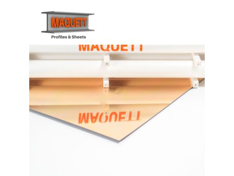 Maquett Styrene sheet - Mirror - Gold - 194x320x1.5mm (607-03)