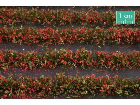 Mininatur Flower field strips - Red - ca. 210cm - H0 / TT (767-23)