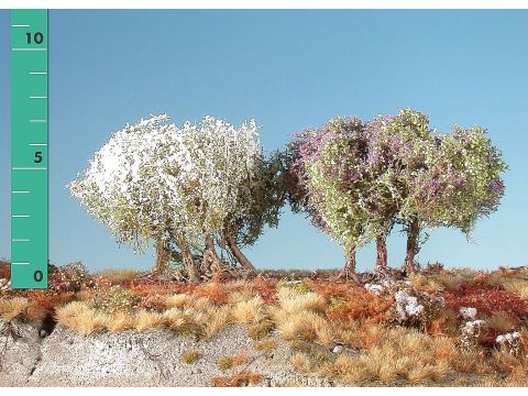 Silhouette High shrubs with blossoms - Spring - 0 (< ca. 8cm) - H0 / TT (250-05)