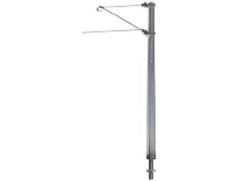 Sommerfeldt Mainline mast with bracket, 100 mm high, alu. - 1x - H0 / 1:87 (190-1)