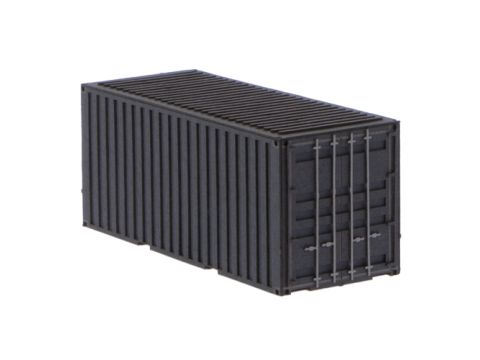 Unique Laser-Cut Building Kit - 20ft Container - drak gray - L: 70mm x B: 28mm x H: 30mm - H0 / 1:87 (10-0004-04C)