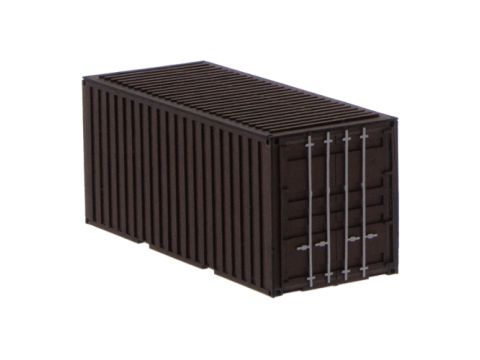 Unique Laser-Cut Building Kit - 20ft Container - brown - L: 70mm x B: 28mm x H: 30mm - H0 / 1:87 (10-0004-04D)