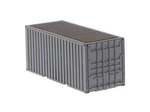 Unique Laser-Cut Building Kit - 20ft Container - light gray - L: 70mm x B: 28mm x H: 30mm - H0 / 1:87 (10-0004-04E)