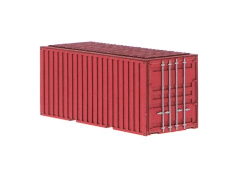 Unique Laser-Cut Building Kit - 20ft Container - red - L: 70mm x B: 28mm x H: 30mm - H0 / 1:87 (10-0004-04F)