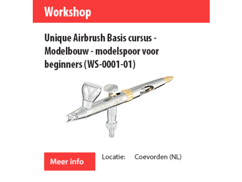 Unique Airbrush Basis cursus - Modelbouw - modelspoor voor beginners (WS-0001-01)  Datum: 03-05-2025