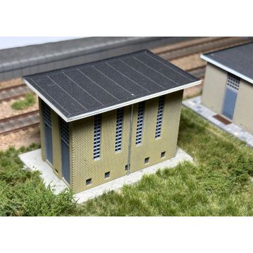 Unique Laser-Cut Building Kit - Substation with windows - L: 90mm x B: 54mm x H: 57mm - H0 / 1:87 (10-0049-04)