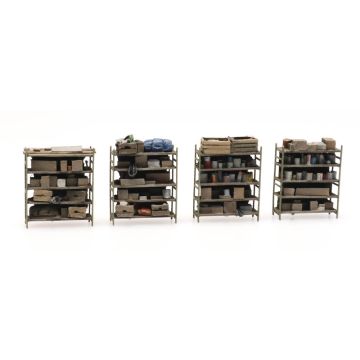 Artitec 4 storage shelves - ready-made, painted - H0 / 1:87 (AR387.434)