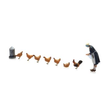 Artitec Farmer with chicken - ready-made, painted - H0 / 1:87 (AR387.514)