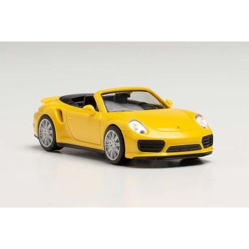 Herpa Porsche 911 Turbo Cabrio, geel - H0 / 1:87 (H028929-002)