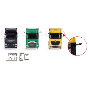 Herpa MB Actros L, MAN TGX, DAF XG/XG+ mirror camera (3x 5 pcs.) - H0 / 1:87 (H054447)