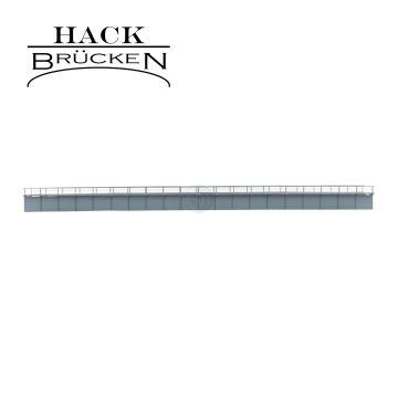 Hack Brücken Plate girder bridge - Single track T72 - Grey - 72cm - H0 / 1:87 (12310)