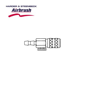 Harder & Steenbeck Schnellkupplung NW 2,7mm, regulierbar, mit Schlauchnippel für Schlauch 4mm (104713)