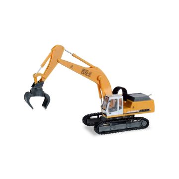 Herpa LIEBHERR RAUPENBAGGER 954 LITRONIC MIT SORTIERGREIFER - yellow - H0 / 1:87 (RI308908)