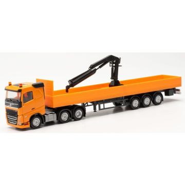 Herpa Volvo FH FD 3a. Pr.Sz. + kraan 3a, oranje - H0 / 1:87 (H316088)