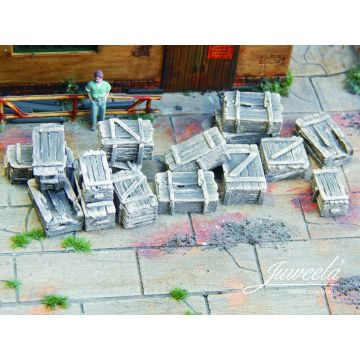 Juweela Old wooden boxes - Dark - 16x - H0 / 1:87 (JW28305)