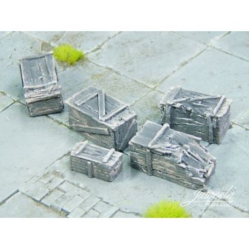 Juweela Old wooden boxes small - dark - 5x - 0 / 1:43,5 (JW24201)