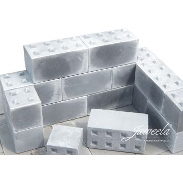 Juweela CONCRETE BLOCS WITH NUBS 8 + 4 - GREY - 2.50 x 5.00 x 2.50 cm - 1:32 / 1:35 (JW23429)