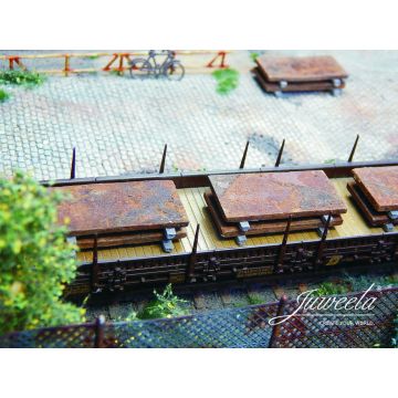 Juweela Metal plates rusty - Rusty - 10x - H0 / 1:87 (JW28301)