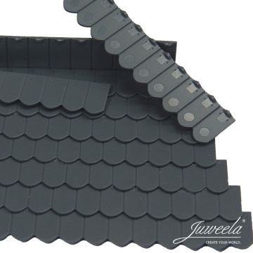 Juweela corrugated iron sheeting fibre cement - Anthraciete - 1.10 x 6.40 x 0.07 cm - 1:32 / 1:35 (JW23270)
