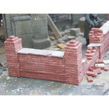 Juweela BRICK WALL ACCESSOIRES - BRICK RED -  - 1:32 / 1:35 (JW23391)
